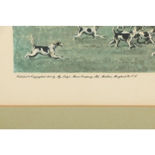 1950s 1950s Edward S. Voss "Off to Draw" Fox-Hunt Monkton, MD, Original Print, Framed For Sale - Image 5 of 6