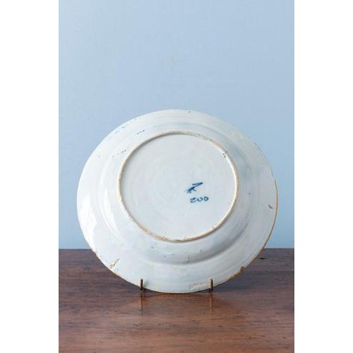 18th Century Dutch Delft Blue and White Peacock Plates, Set of 2 For Sale - Image 15 of 16