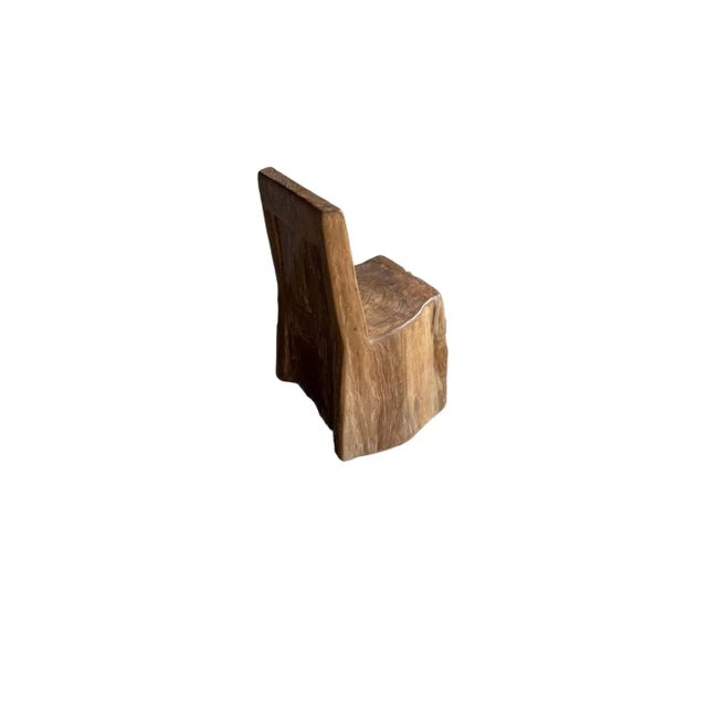 Sculptural Textured Teak Wood Chair For Sale - Image 10 of 10