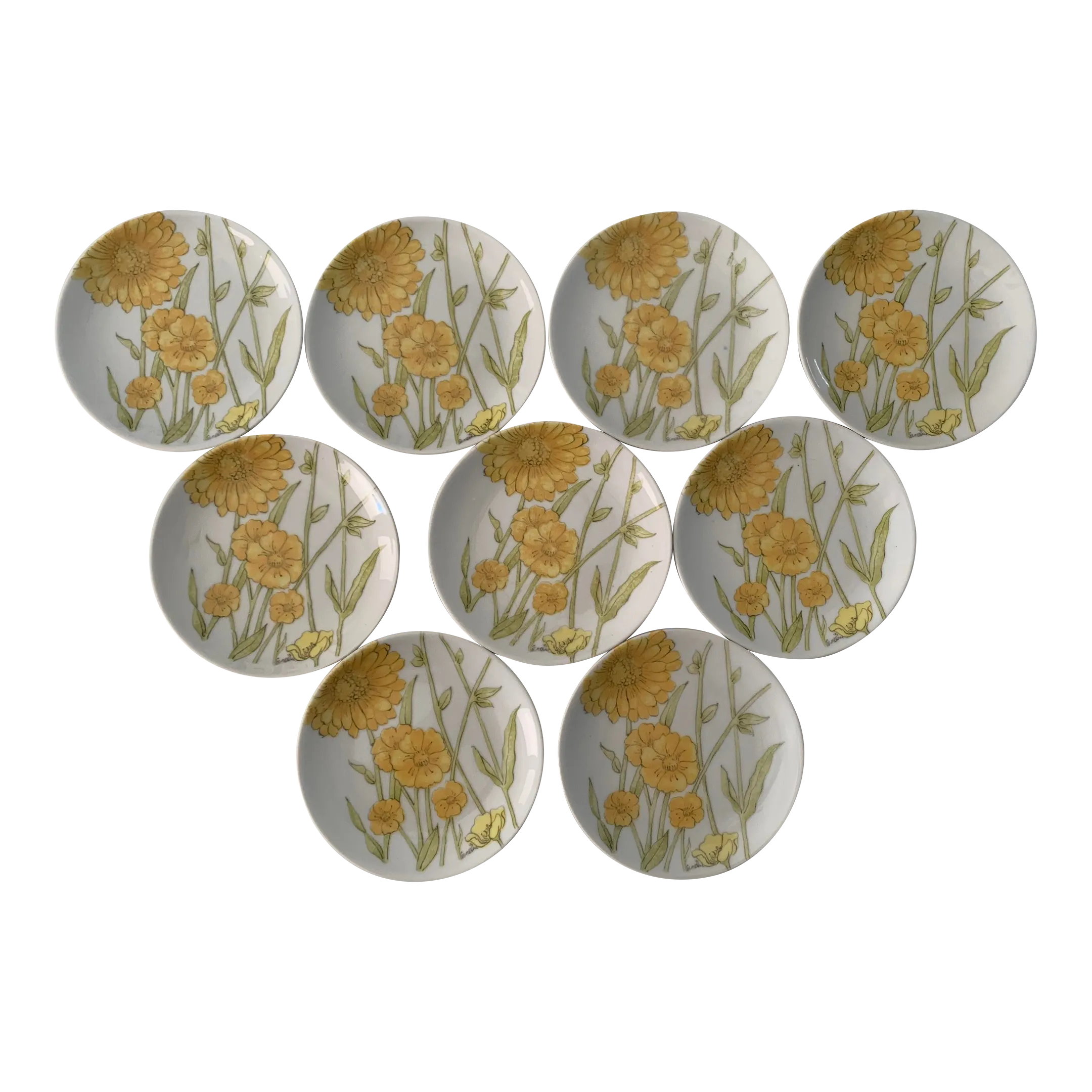 Vintage Ernestine Cannon Snack Plates, Handmade Salerno, Italy