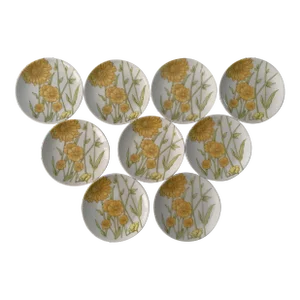 Vintage Ernestine Cannon Snack Plates, Handmade Salerno, Italy -Set of 9