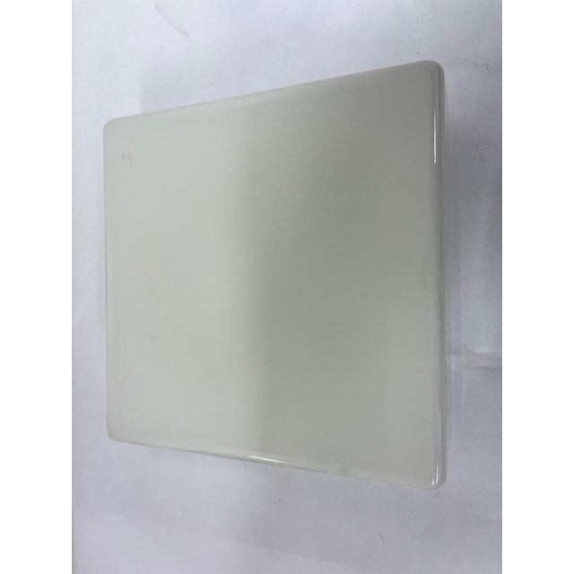 1970s Mid-Century Milk Glass Flush Mount or Wall Light, Former Czechoslovakia, 1970s For Sale - Image 5 of 9