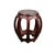 Brown Vintage Reddish Brown Oriental Barrel Shape Round Stool Side Table For Sale - Image 8 of 11
