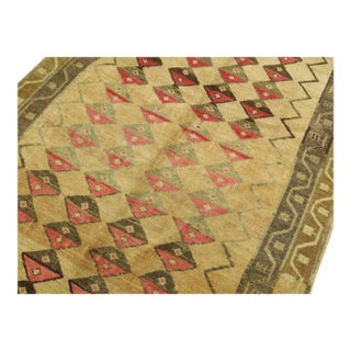 Corridor Size Vintage Turkish Kars Rug with Pink Accents rug no. r4949 For Sale