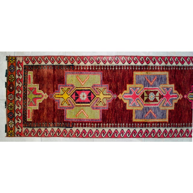 1970s Vintage Hand-Knotted Narrow Runner - 2′1″ × 14′2″ For Sale - Image 10 of 15