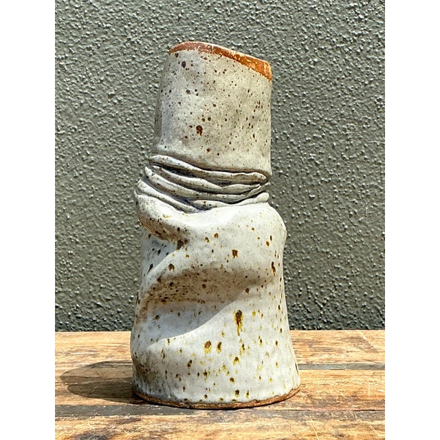 Vintage Abstract Form Ceramic Vase For Sale - Image 10 of 12