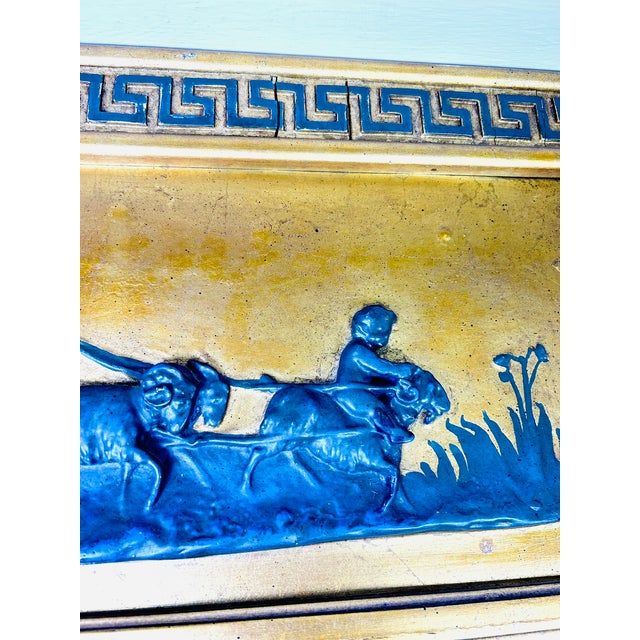1940s Oversized Neoclassical Greek Key Trumeau Wall Mirror With Classical Relief Frieze For Sale - Image 5 of 18