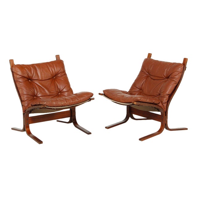 Mid-Century Norwegian Siesta Chairs in Leather by Ingmar Relling, Set of 2 For Sale