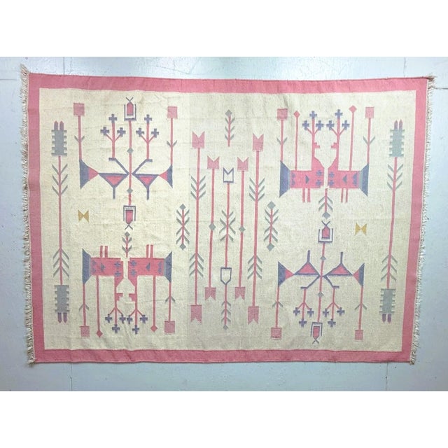 Vintage Folk Art Kilim Rug in Wool and Cotton, Poland, 1970s For Sale - Image 18 of 18