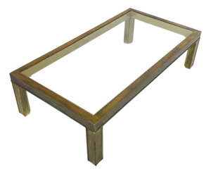 Vintage American Brass & Glass Coffee Table Attributed to Mastercraft
