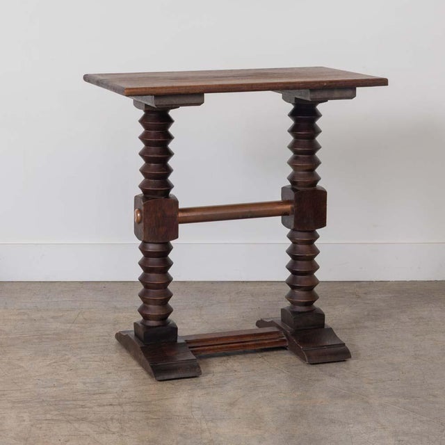 1940s 1940s French Wood and Copper Side Table by Charles Dudouyt For Sale - Image 5 of 16