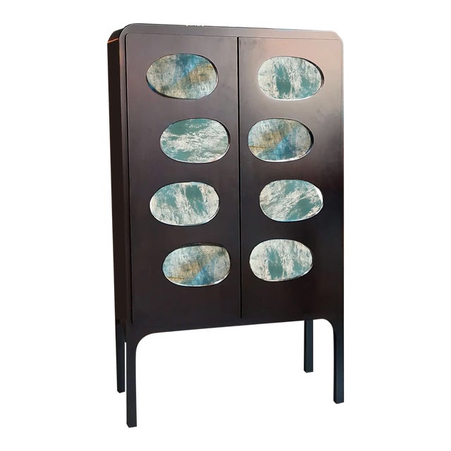 Toure Cabinet – Antiqued Mirror Edition For Sale