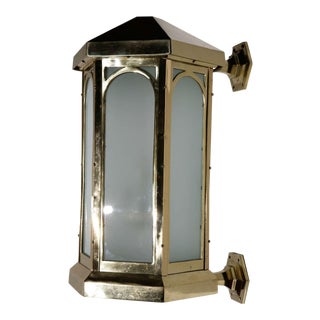 1930s Cast Brass Exterior Sconce For Sale
