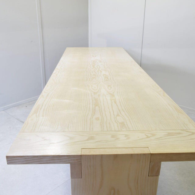 Beige Valmarana Dining Table in Bleached Ash by Carlo Scarpa for Simon International, 1974 For Sale - Image 8 of 13
