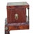 1920s Mahogany Leather Top Sofa End Table Brass Column Lion Pull Carved For Sale - Image 10 of 16