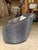 Early 21st Century Adriana Hoyos Charcoal & Silver Speckled Swivel Lounge Chair For Sale - Image 5 of 9