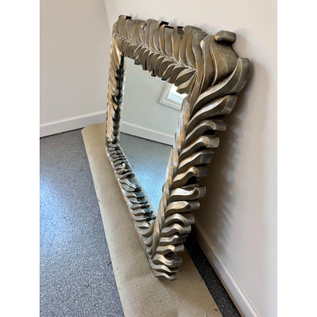 Monumental 20th Century Silvered Palm Frond Mirror For Sale In Chicago - Image 6 of 7