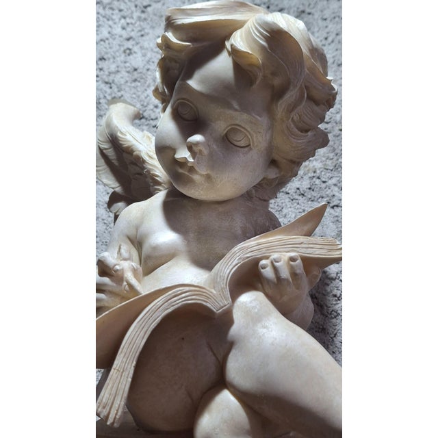 Louis XVI Angel Statue with Ivory Marble Effect, 1890s For Sale - Image 6 of 10