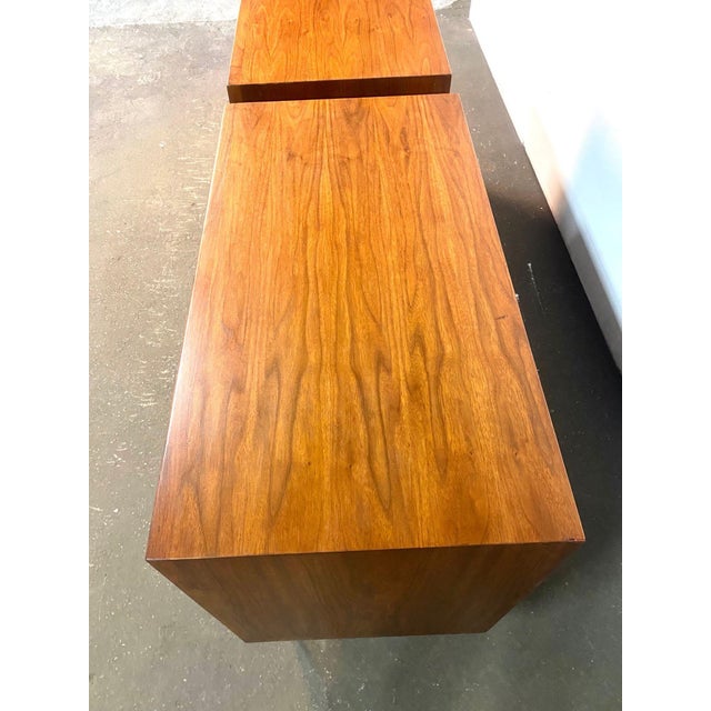 Pair of 1950's Custom Made Modernist Walnut Dressers For Sale In New York - Image 6 of 16