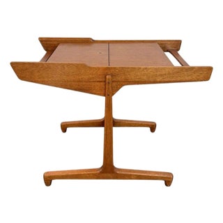 1950s Scandinavian Modern Extendable Teak Side Serving Table For Sale