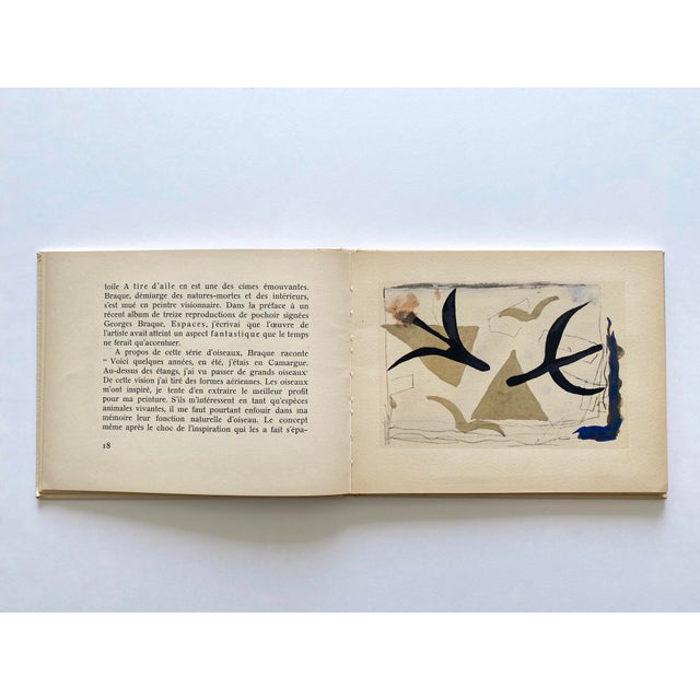 Textile Georges Braque " Le Solitaire " Vintage 1959 First Limited Edition Fine Art Pochoir Print French Modernism Hardcover Art Book For Sale - Image 7 of 18