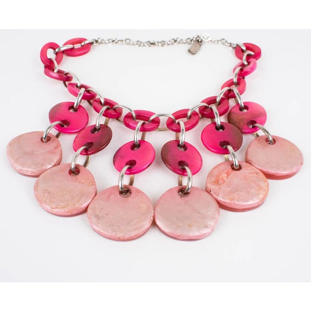 Dominique Denaive Paris Pink Resin Choker Necklace with Charms For Sale - Image 10 of 14