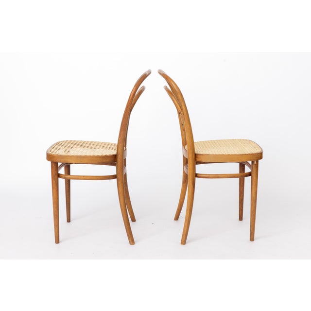 Vintage Model 14 Chairs in Bentwood from Thonet, 1980s, Set of 2 For Sale - Image 4 of 12