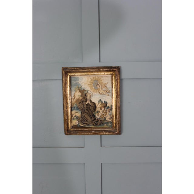 Spanish Artist, Composition, 18th Century, Embroidered & Painted Silk Panel For Sale - Image 12 of 18