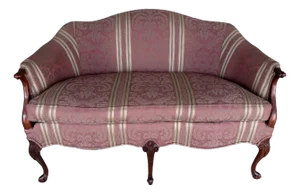 Statesville Chair Company Country French Damask Pattern Love Seat