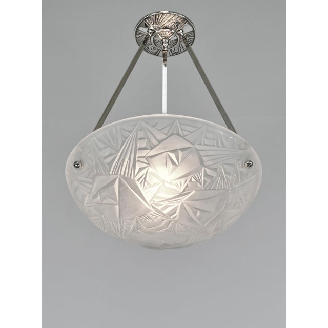 Art Deco Noverdy French Art Deco Pendant Light 1930s For Sale - Image 3 of 13