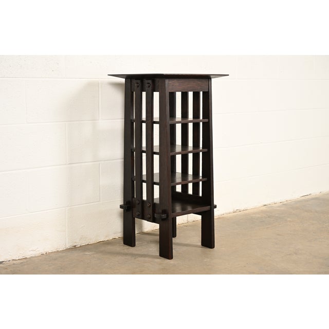 Stickley Brothers Style Antique Mission Oak Arts & Crafts Bookstand or Magazine Rack, Circa 1905 For Sale - Image 10 of 10