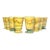 Terre E Provence Yellow & Green Ceramic Footed Tumbler Drinking Glasses - Set of 8 For Sale