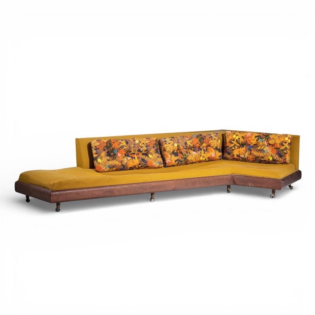 Adrian Pearsall for Craft Associates 2300-S Mid Century Walnut Boomerang Sofa This sofa measures: 136 wide x 66 deep x 27...