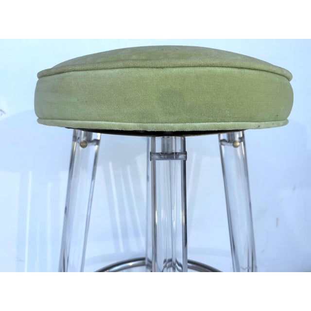 Mid-Century Modern Vintage Lucite Barstools Set of 3 For Sale - Image 3 of 5