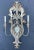 34” long Italian 4 light silver leafed wall sconce with Venetian glass back plate. leaf details and wooden bobeches....