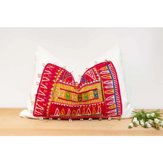 Textile Chajian Himalayas Tribal Antique Linen Pillow For Sale - Image 7 of 7