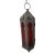 1990s Metal Moroccan Red Glass Lantern For Sale