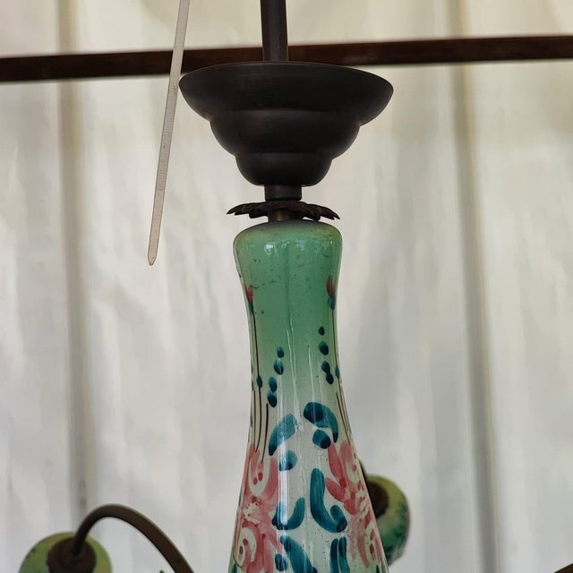 Ceramic Chandelier in Hand-Painted Ceramic and Metal, 1950s-1960s For Sale - Image 7 of 10
