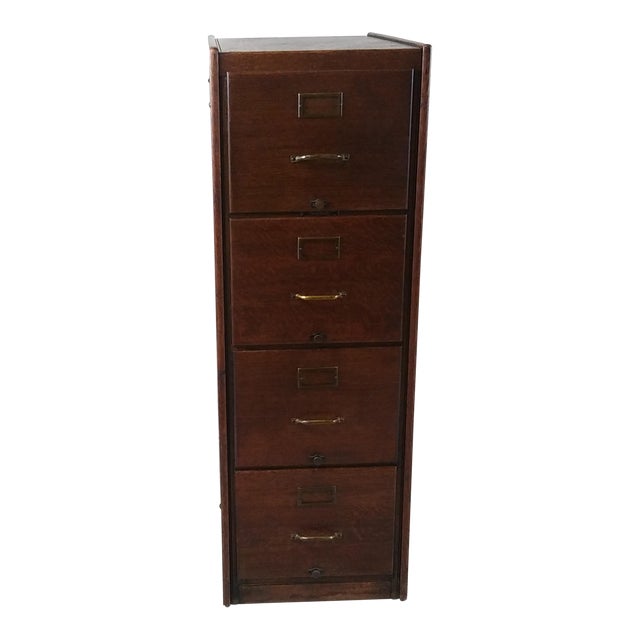 Antique Shaw Walker Legal 4-Drawer Oak File Cabinet, 1910s ...