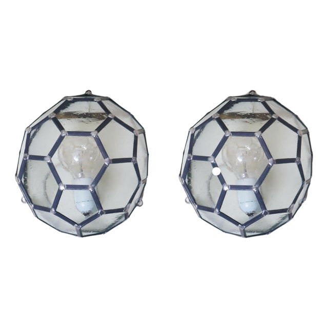 Honeycomb Wall Lamps in the style of Adolf Loos, 1950s, Set of 2 For Sale