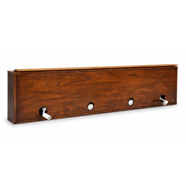 Mid-Century Modern 1970s King Size Henredon Bridge/Headboard Piece Overhung Between 2 Armoires For Sale - Image 3 of 8