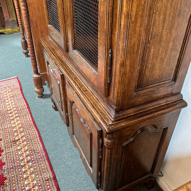 French Provincial Two Piece Kitchen Hutch Chairish