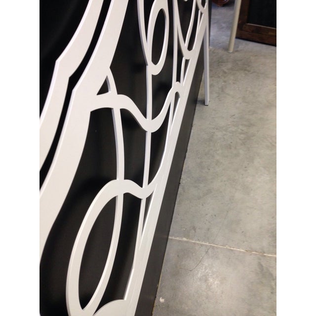 Vintage Shabby Chic Cream Iron Headboard For Sale - Image 5 of 5