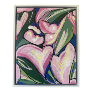 Modern Abstract Floral Acrylic Painting, “Summer Floral Two,” Signed, Dated