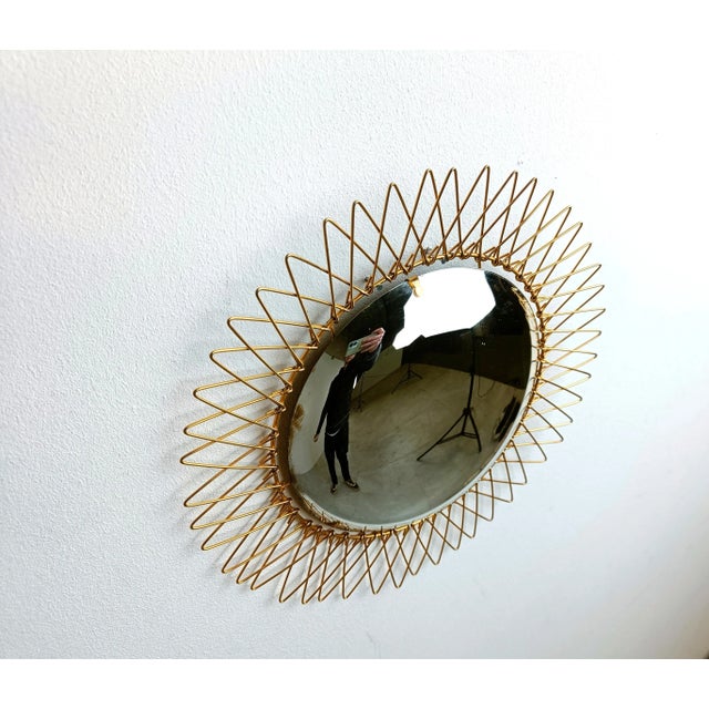 Traditional Vintage Bohemian Gilt Sunburst Mirror, 1960s For Sale - Image 3 of 11