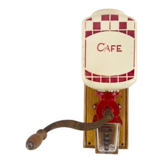 Vintage French Dalto Wall-Mounted Coffee Grinder, Peugeot Frères Mechanism, C. 1930–1950 For Sale