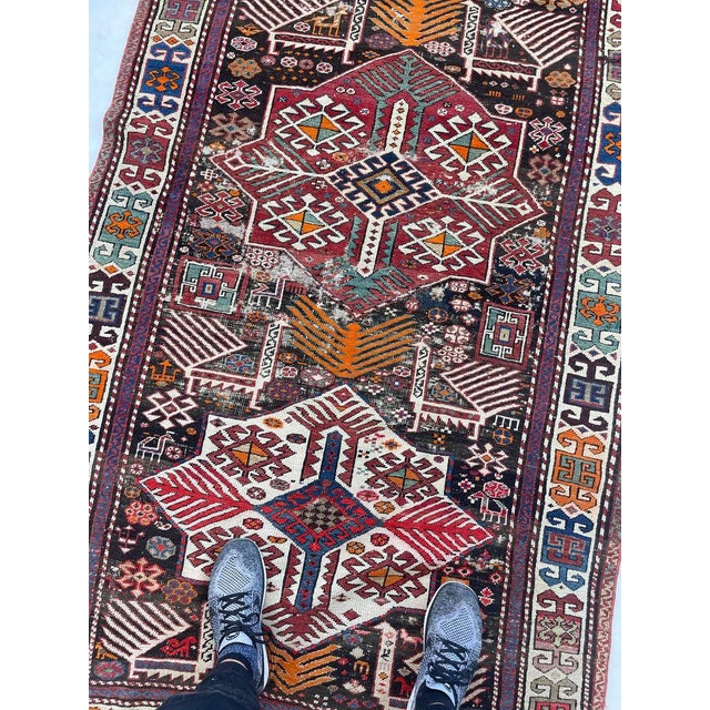 Early 20th Century Caucasian Akstafa Immortal Peacocks, Protective Animals Rug 4.6 x 9 For Sale In Milwaukee - Image 6 of 12