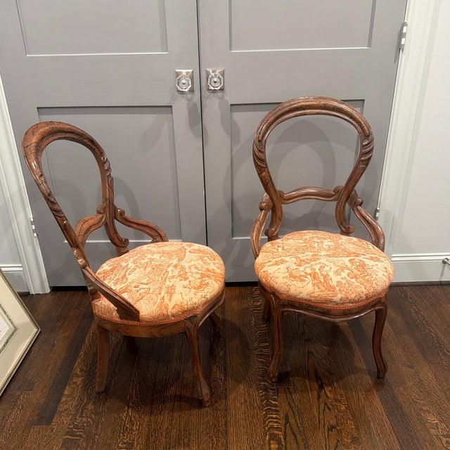 English Vintage Upholstered Chair (Set of 2) For Sale - Image 3 of 10