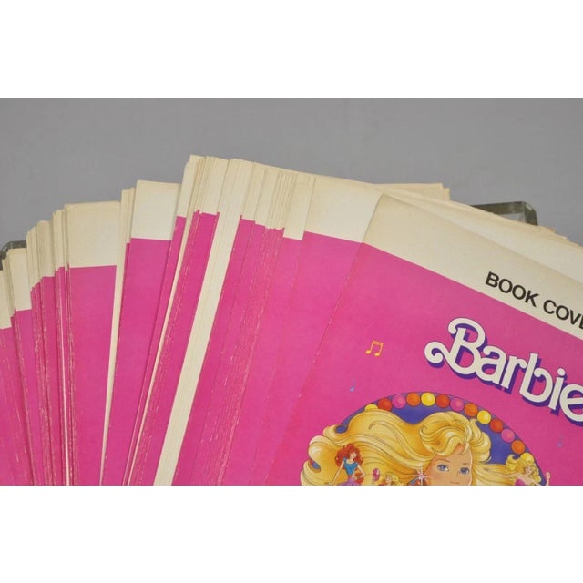 Pink Vintage 1989 Barbie Mattel Original Pink Paper Book Covers Nos - Many Available For Sale - Image 8 of 12