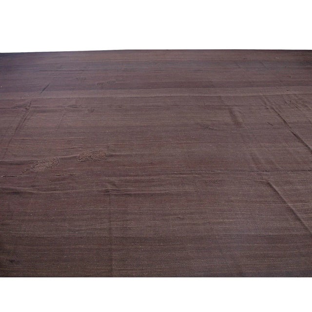 Giant Vintage Brown Turkish Tente Kilim Rug For Sale - Image 4 of 6